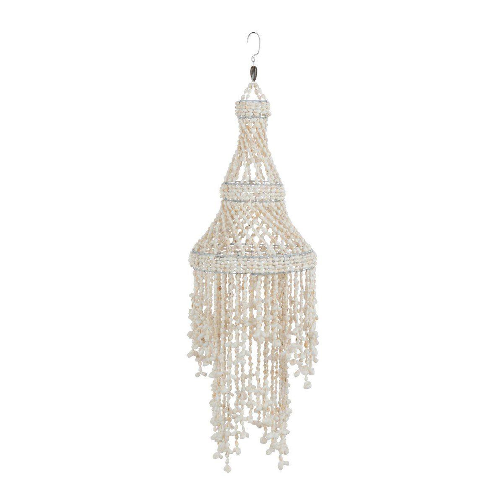 J-LINE Suspension déco château  coquillage  70cm blanc
