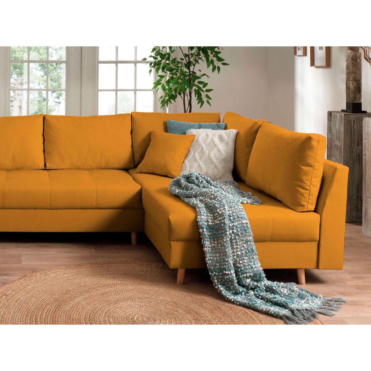 LISA DESIGN Rune - canapé panoramique - 7 places - style scandinave - droit