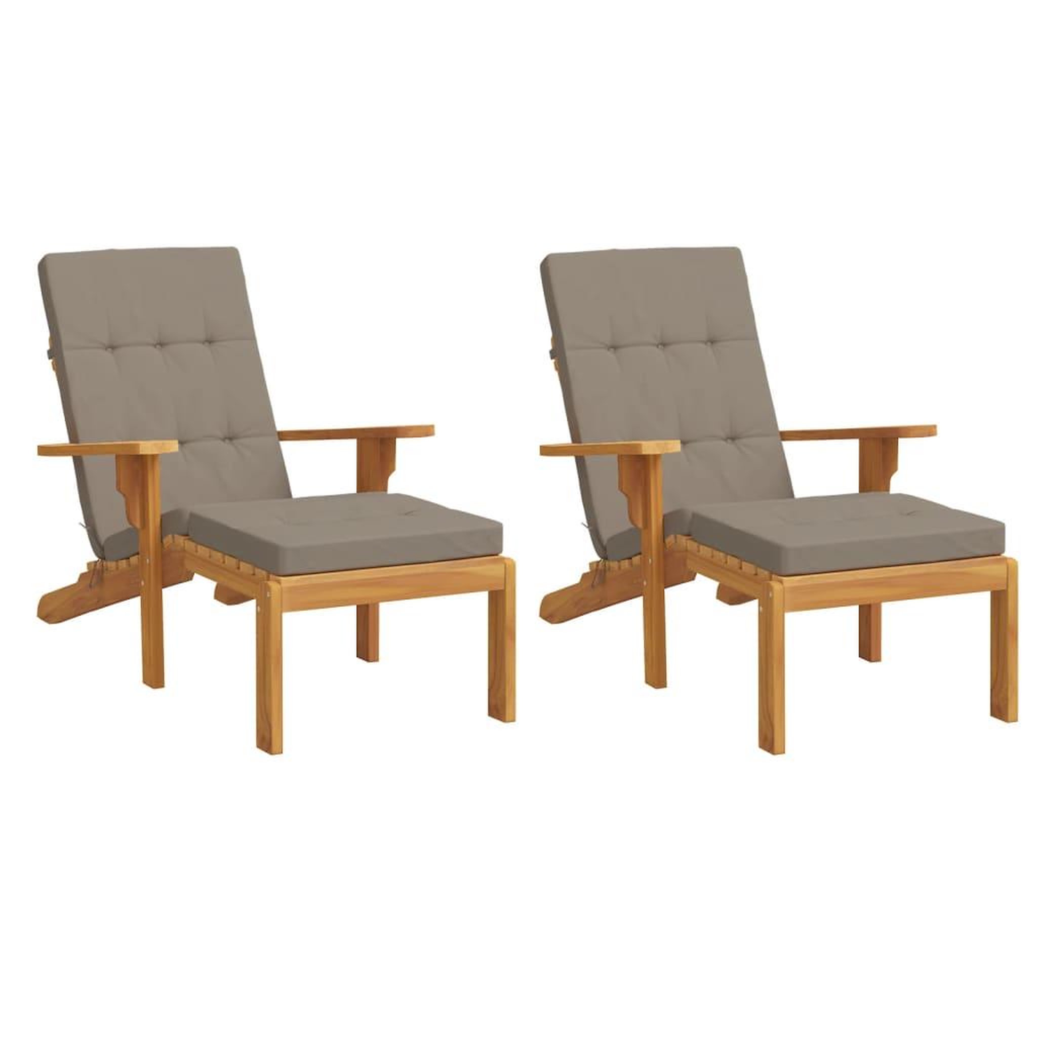 Voir la diapositive 3 : VIDAXL Coussins de chaise longue lot de 2 taupe tissu oxford