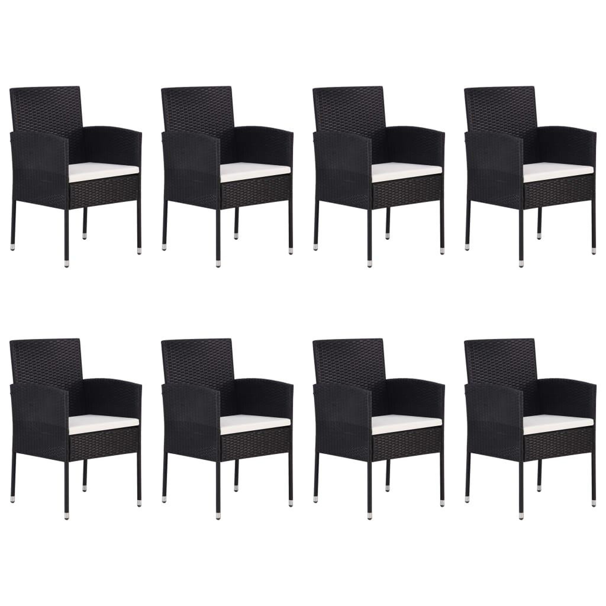 Voir la diapositive 4 : VIDAXL Ensemble a manger de jardin 9 pcs Noir