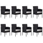 Voir la diapositive 4 : VIDAXL Ensemble a manger de jardin 9 pcs Noir