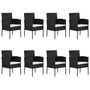 Voir la diapositive 4 : VIDAXL Ensemble a manger de jardin 9 pcs Noir