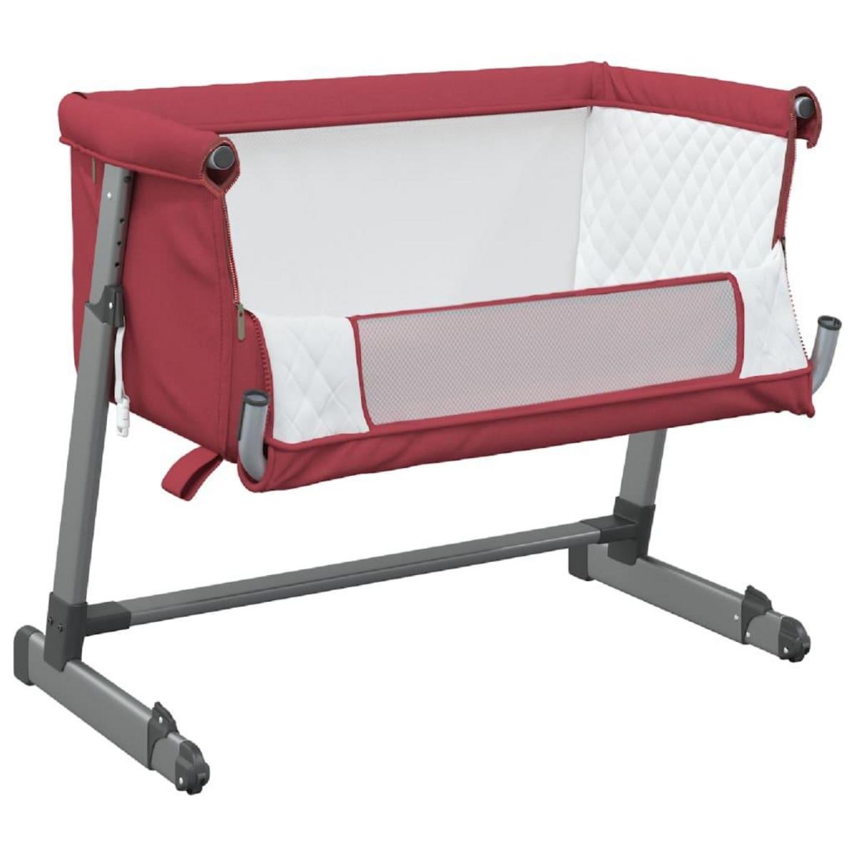 VIDAXL Lit pour bebe avec matelas Rouge Tissu de lin
