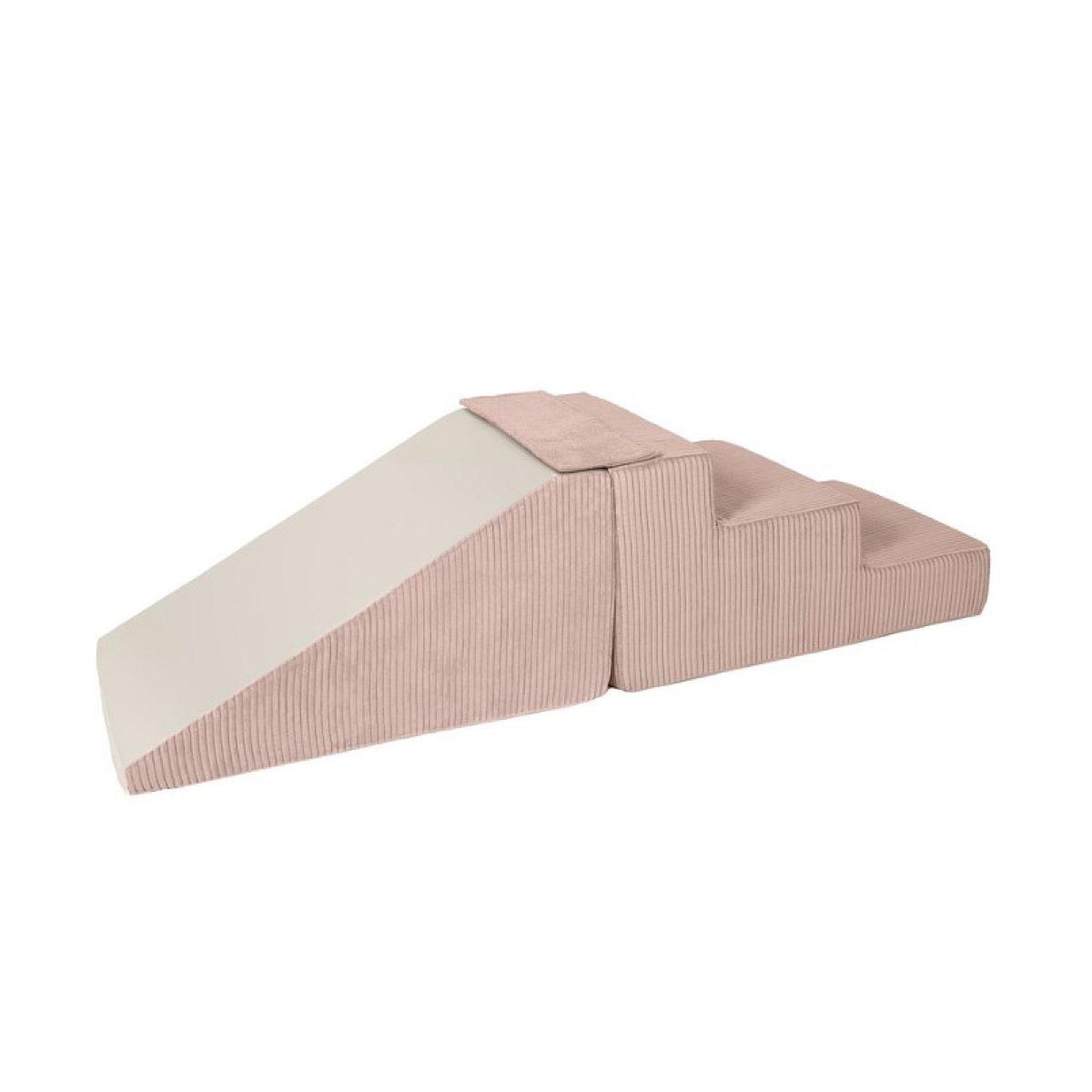 VELINDA Lot de 2 grands blocs en mousse rose velours côtelé