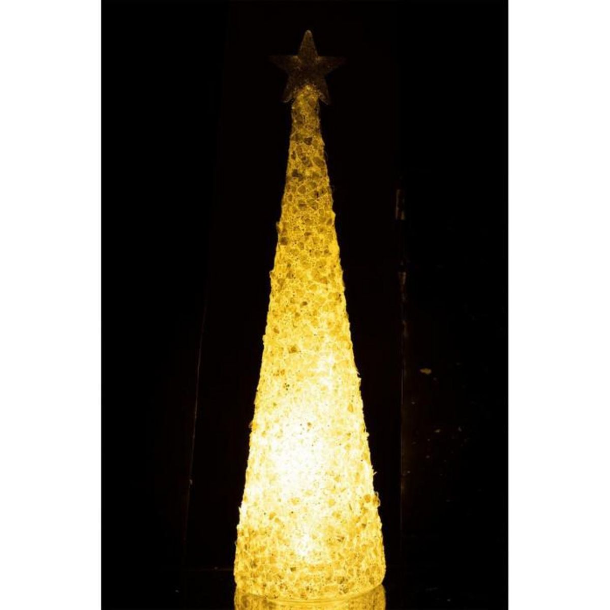 Paris Prix Décoration de Noël Led  Cône & Étoile  34cm Argent