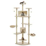 VIDAXL Arbre a chat avec griffoirs en sisal 203 cm Beige et Blanc