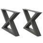 Voir la diapositive 2 : VIDAXL Pieds de table basse 2 pcs anthracite 50x(30-31,3) cm acier