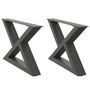 Voir la diapositive 2 : VIDAXL Pieds de table basse 2 pcs anthracite 50x(30-31,3) cm acier