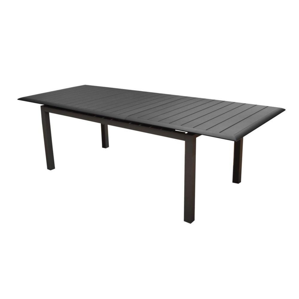Proloisirs Table de jardin rectangulaire extensible Louisiane en aluminium - graphite 187/247 cm