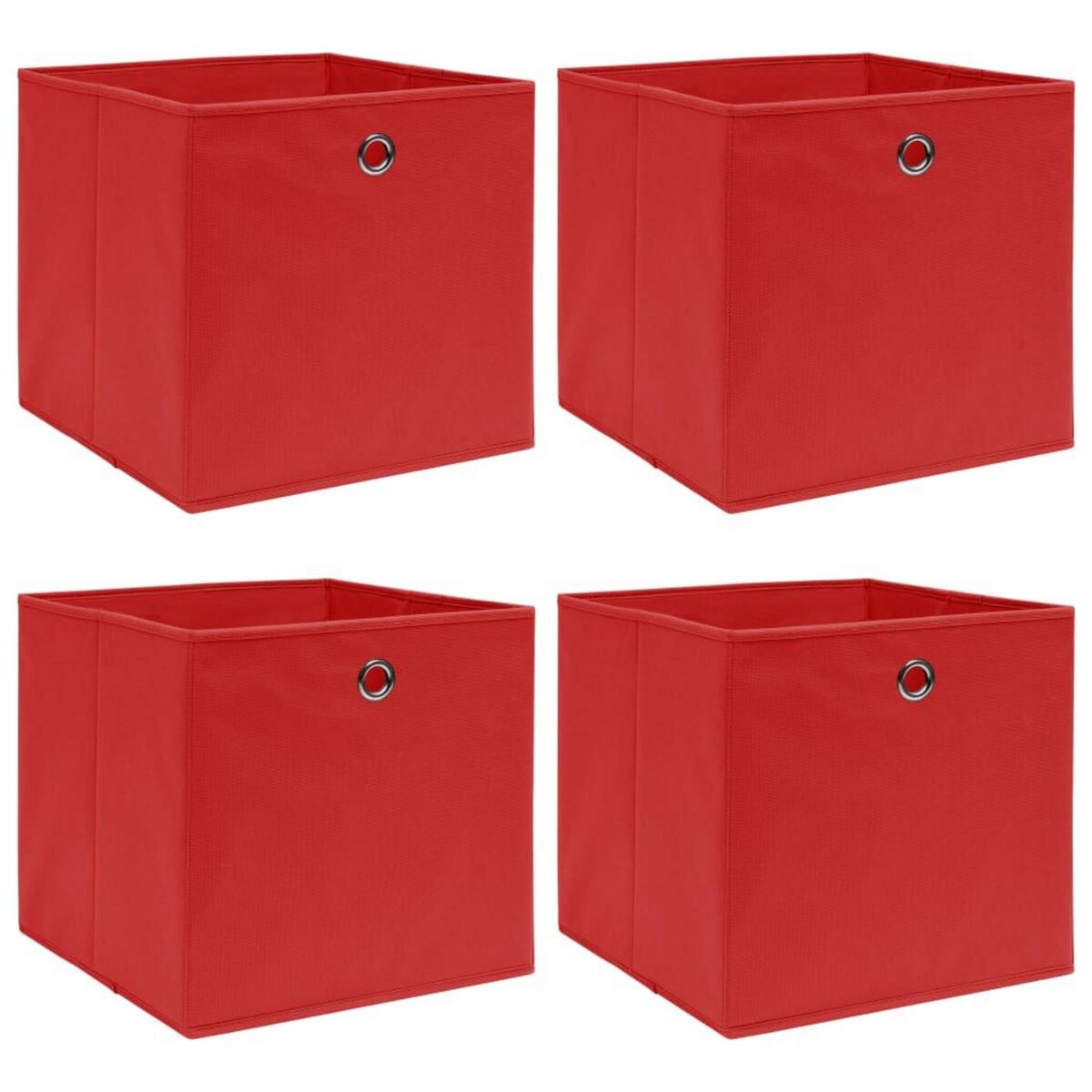 VIDAXL Boîtes de rangement 4 pcs Rouge 32x32x32 cm Tissu