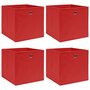 Voir la diapositive 1 : VIDAXL Boîtes de rangement 4 pcs Rouge 32x32x32 cm Tissu