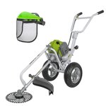 VITO Débroussailleuse Thermique 52cm³ à Roues Lame Ø 255 mm + Casque de sécurité Grillagé VITO