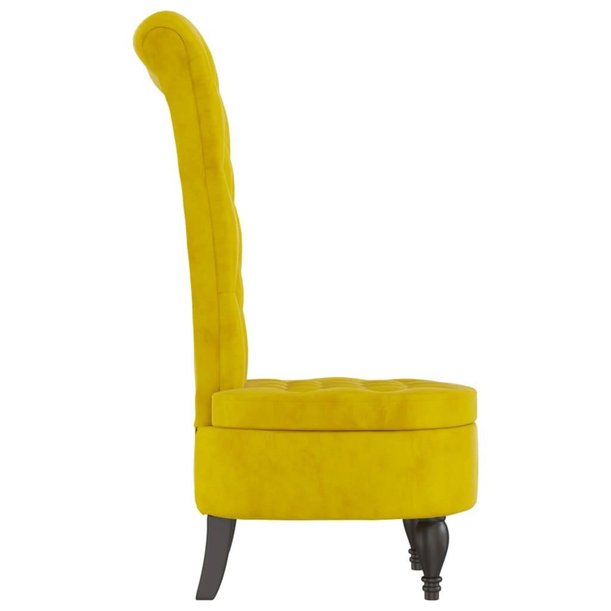 VIDAXL Chaise a dossier haut jaune velours conception de bouton
