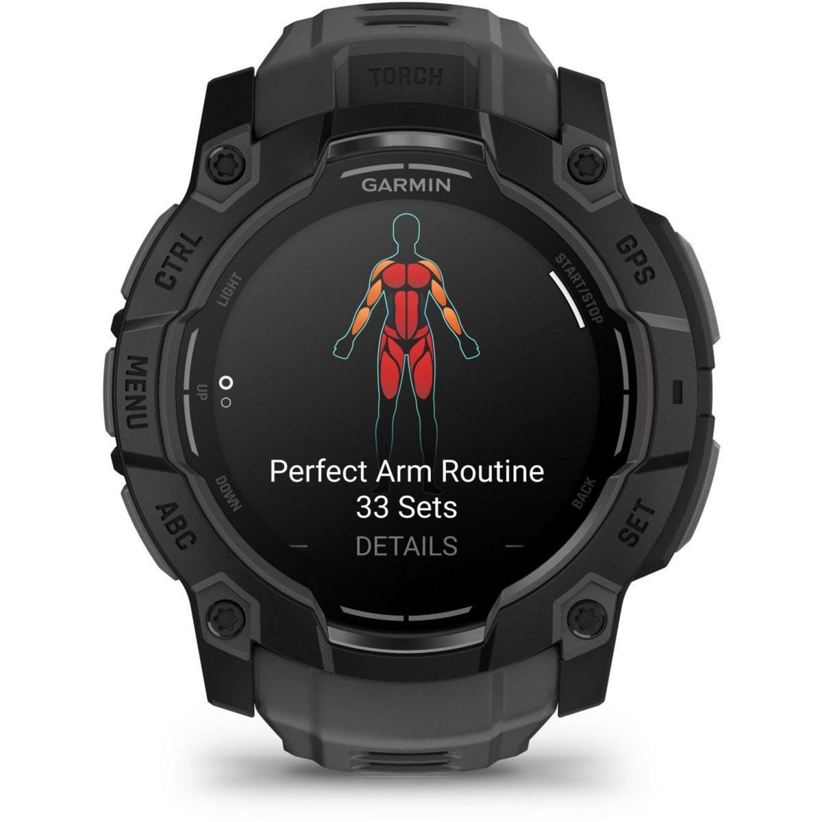 GARMIN Montre sport Instinct3 Amoled 50mm Noir Bracelet gris