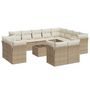Voir la diapositive 2 : VIDAXL Salon de jardin avec coussins 13 pcs beige resine tressee