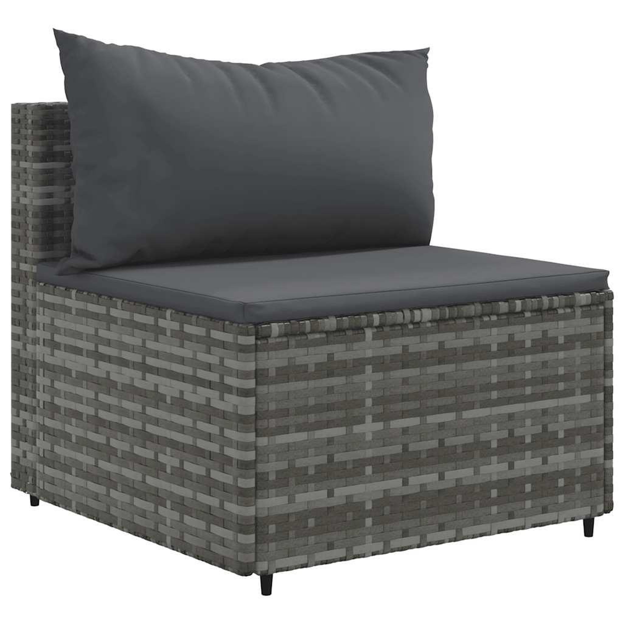 Voir la diapositive 5 : VIDAXL Salon de jardin 8 pcs avec coussins Gris Resine tressee