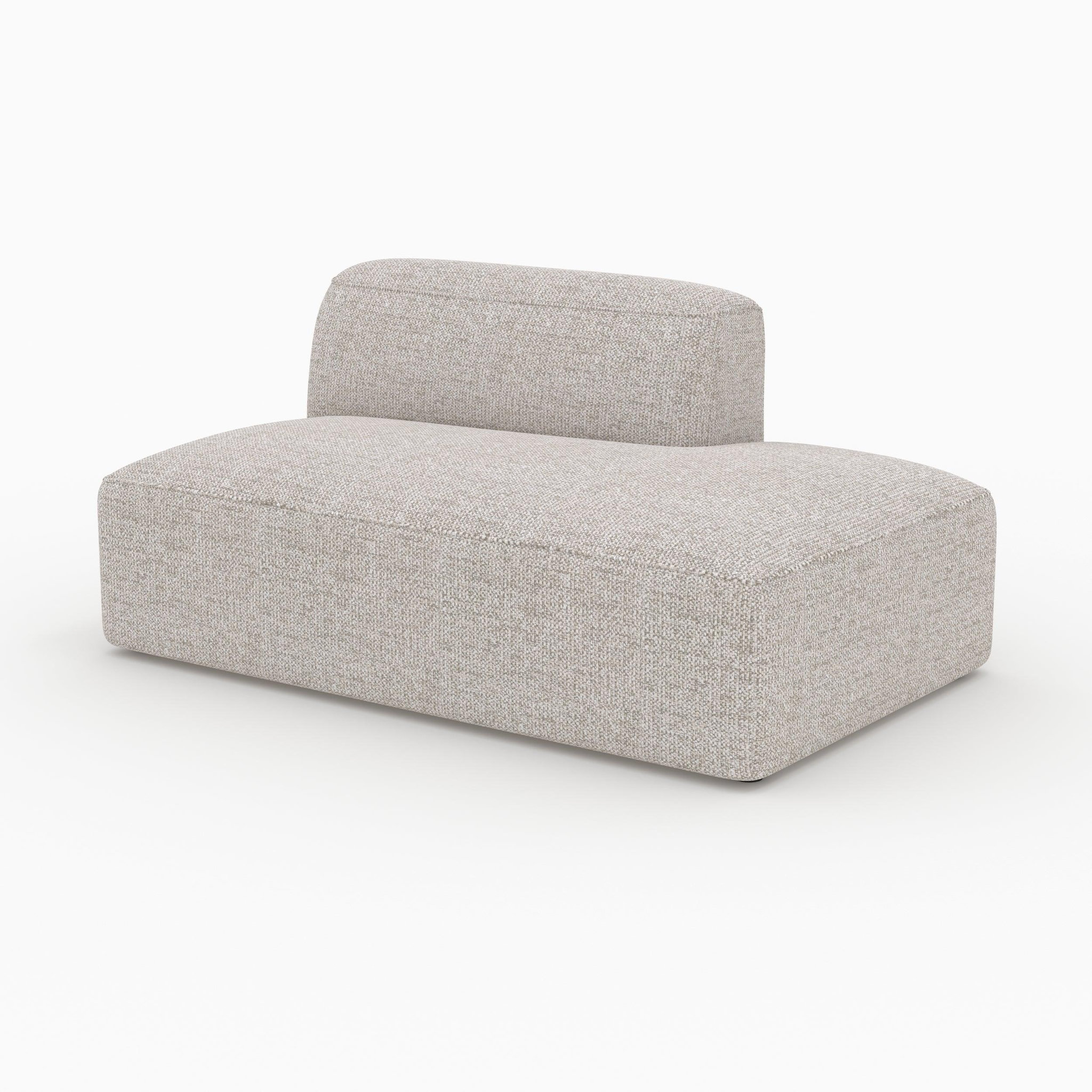 MAISON PAVANE Méridienne dossier à gauche pour canapé modulable en tissu beige-hestia
