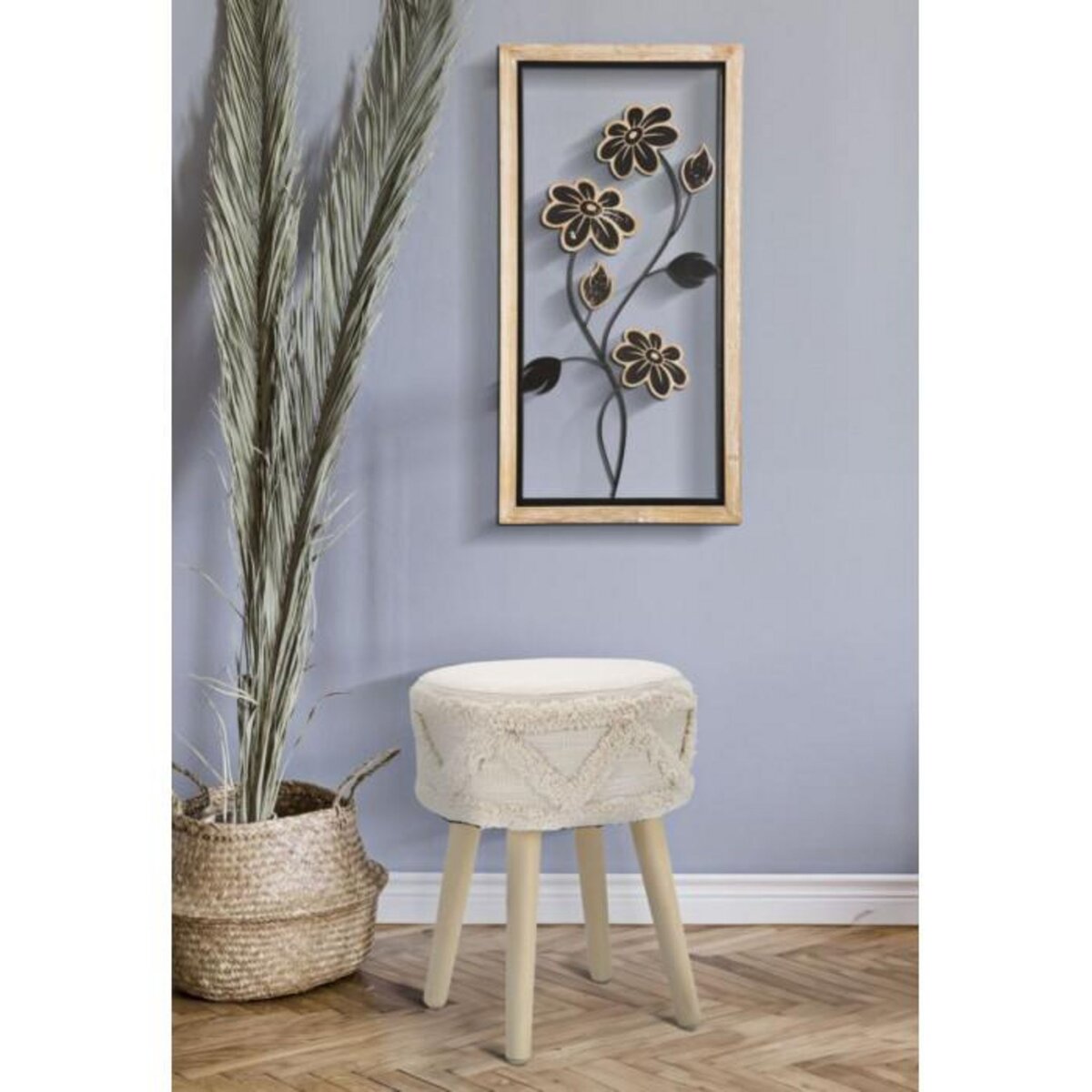 Paris Prix Décoration Murale Encadrée  Girish  60cm Naturel & Noir