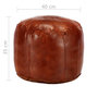 Voir la diapositive 5 : VIDAXL Pouf 40 x 35 cm Brun roux Cuir veritable de chevre