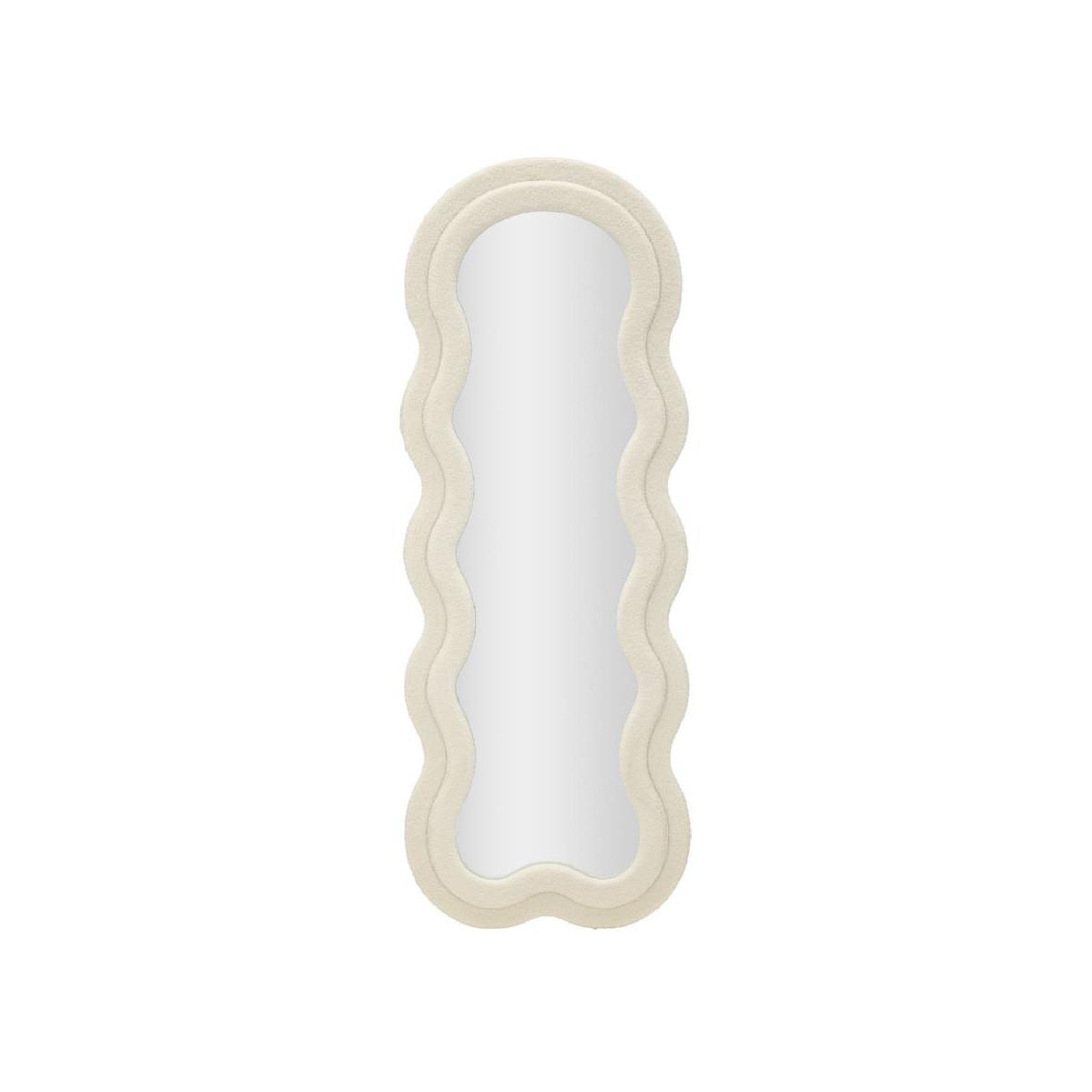 Paris Prix Miroir Mural en Tissu Bouclé  Teddy  160cm Crème