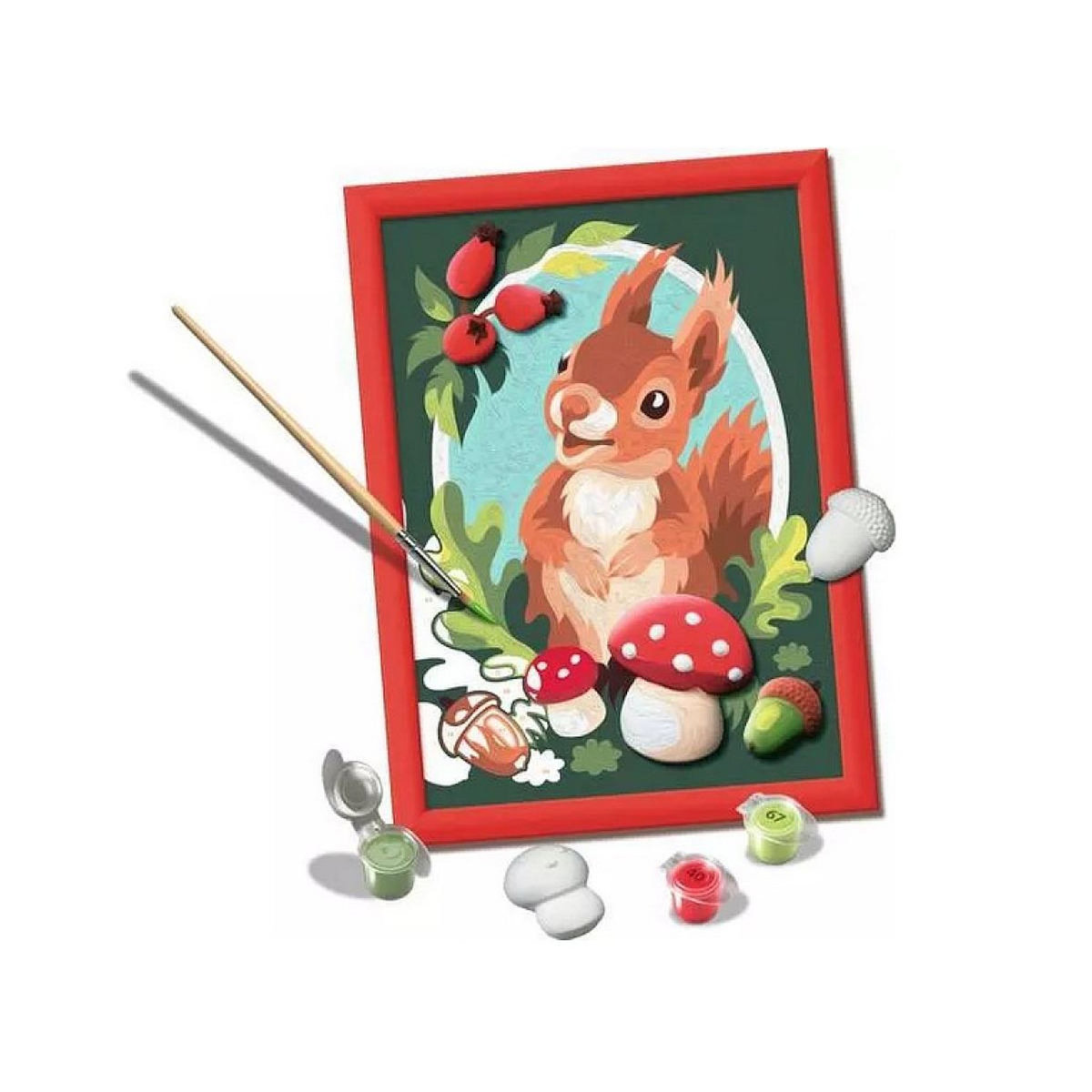 RAVENSBURGER CreArt Peinture au numero Ecureuil et champignons
