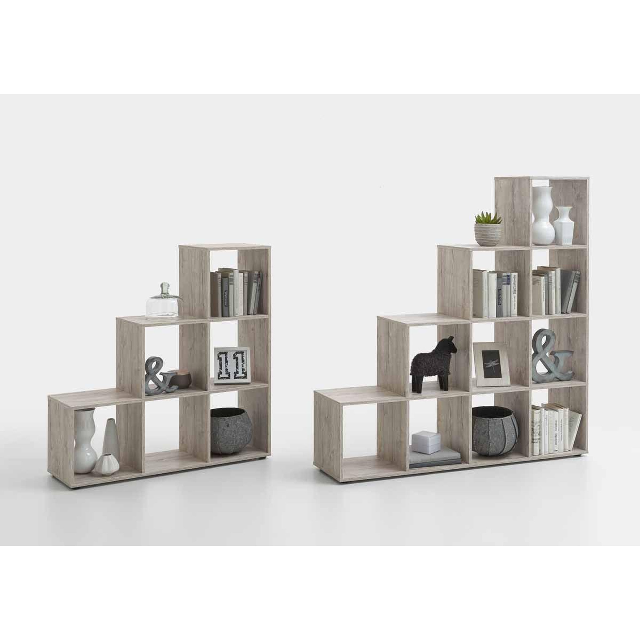 Voir la diapositive 3 : Paris Prix Étagère 6 Cases Design  Gaman  108cm Chêne Sable