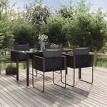 VIDAXL Ensemble a manger de jardin 5 pcs Noir
