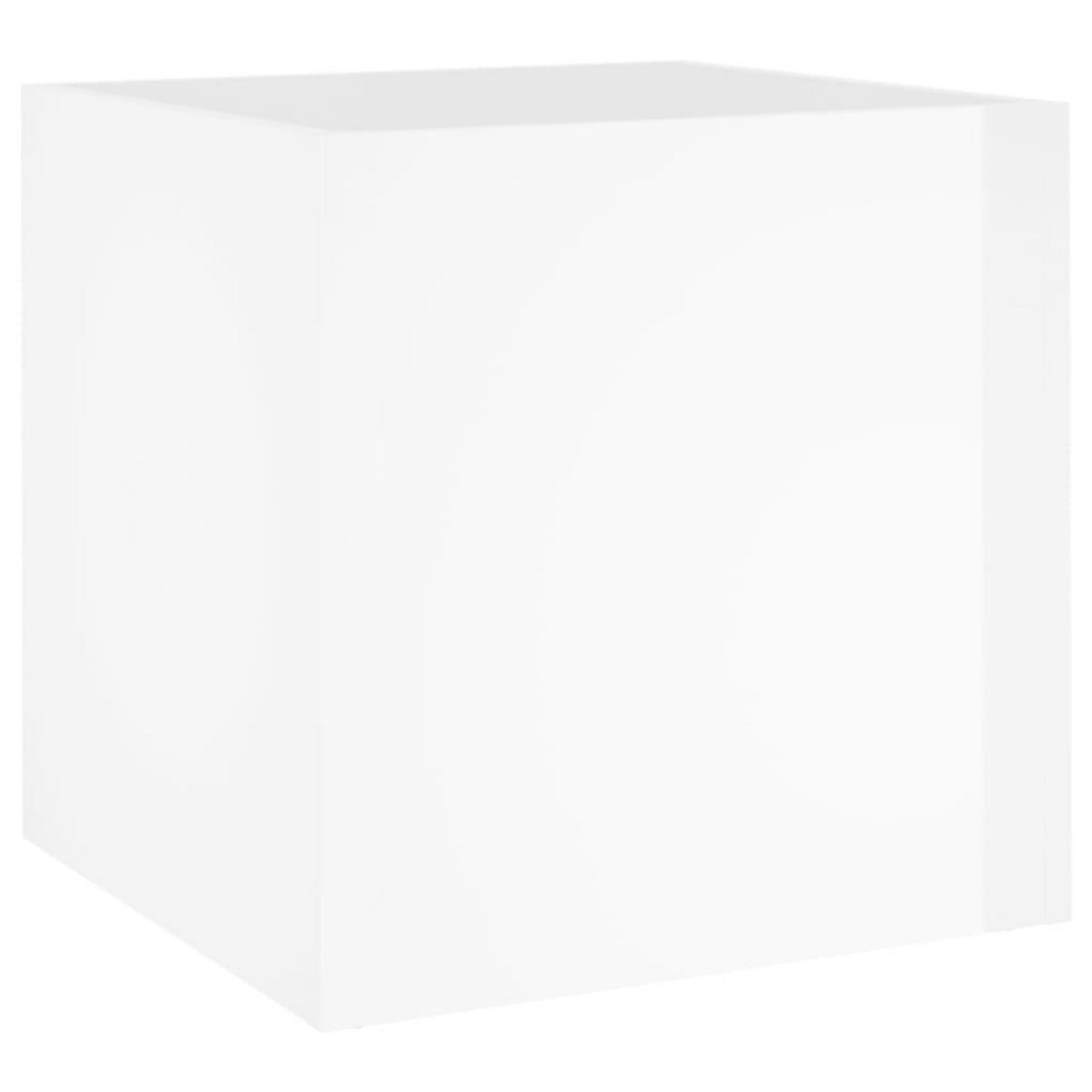VIDAXL Jardiniere Blanc brillant 40x40x40 cm Bois d'ingenierie