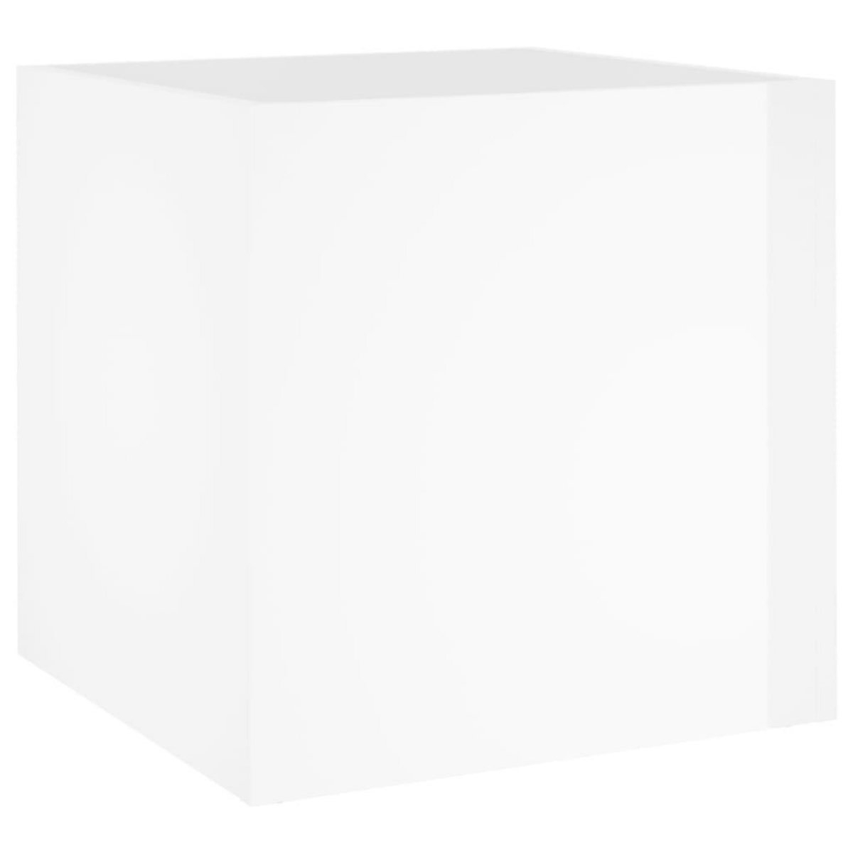 VIDAXL Jardiniere Blanc brillant 40x40x40 cm Bois d'ingenierie