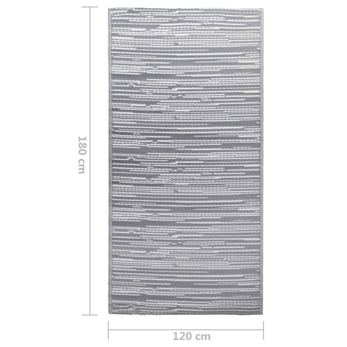 VIDAXL Tapis d'exterieur ARAKIL Gris 120x180 cm PP