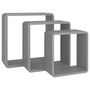 Voir la diapositive 4 : VIDAXL Etageres murales sous forme de cube 3 pcs Gris MDF