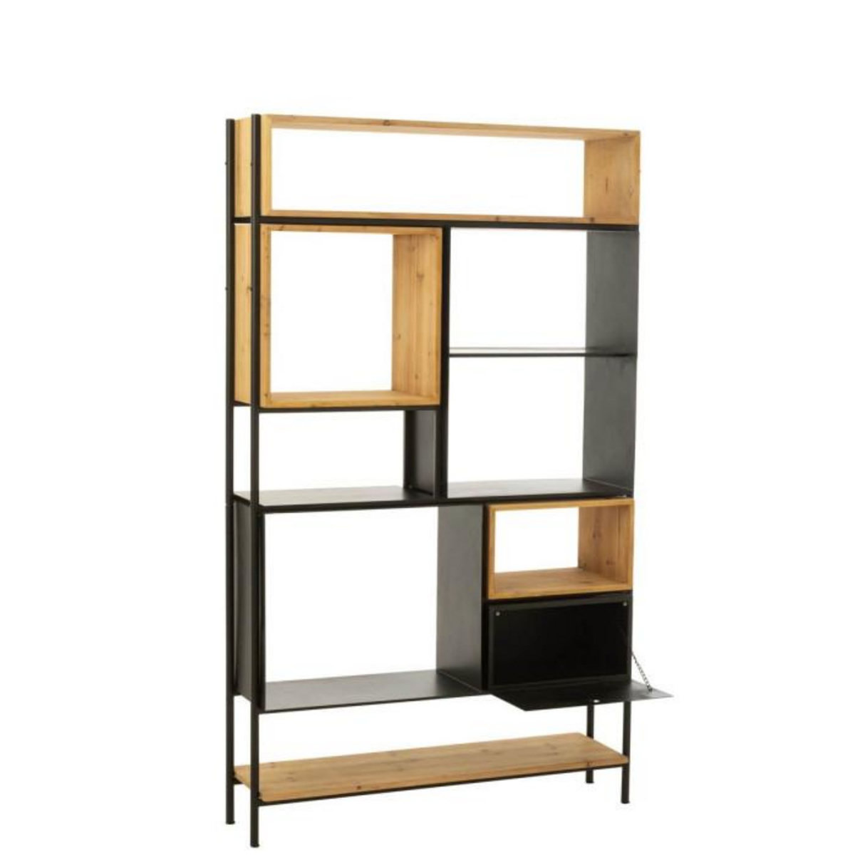 Paris Prix Étagère en Bois  Tina  110cm Noir & Naturel