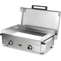 Voir la diapositive 4 : KRAMPOUZ Plancha électrique Club inox 2 brûleurs à poser, 65.5x39.5 cm