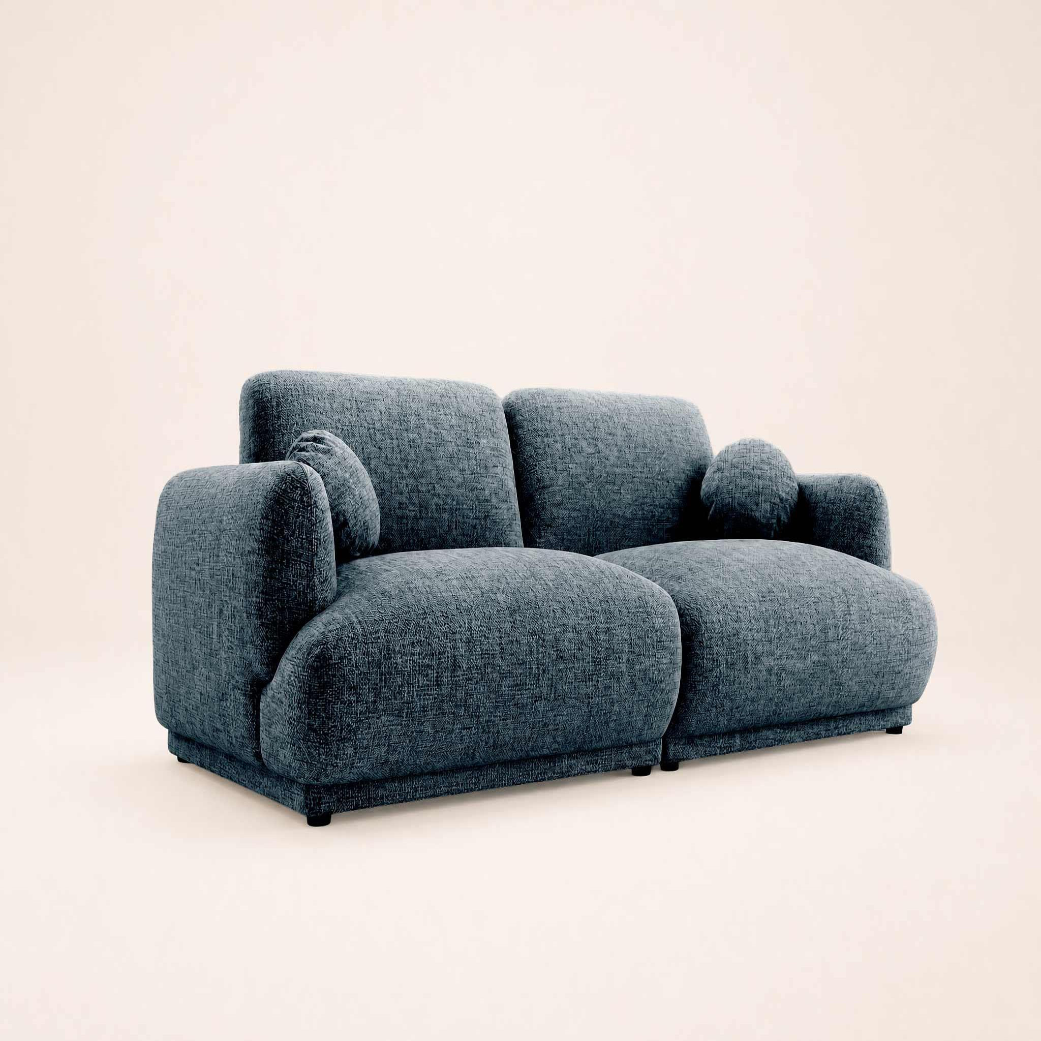 Voir la diapositive 3 : BEST MOBILIER Pietro - canapé droit 3 places en tissu texturé