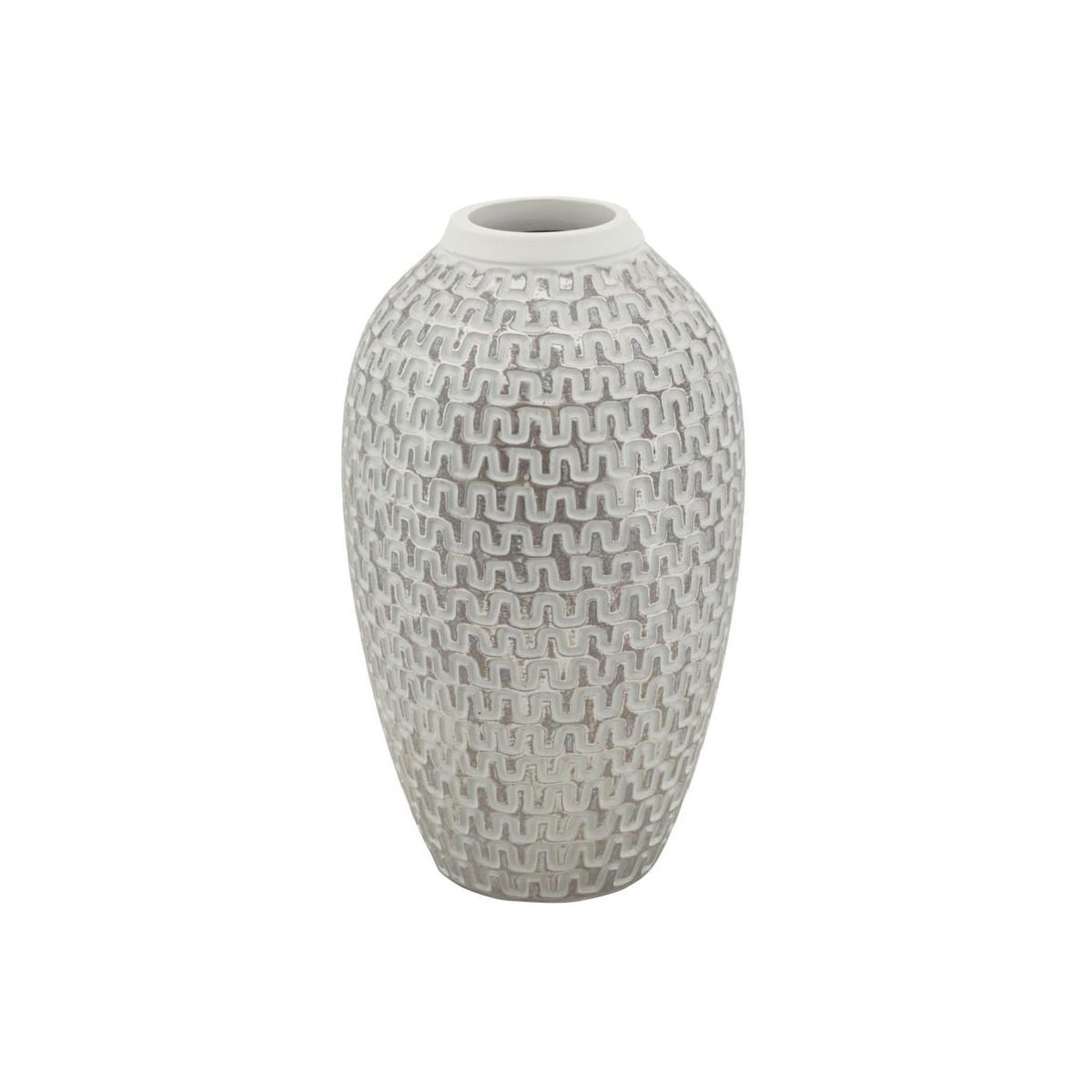 Paris Prix Vase déco en résine  wave  34cm blanc