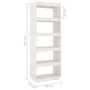 Voir la diapositive 6 : VIDAXL Bibliotheque/Separateur de piece Blanc 60x35x167 cm Pin massif