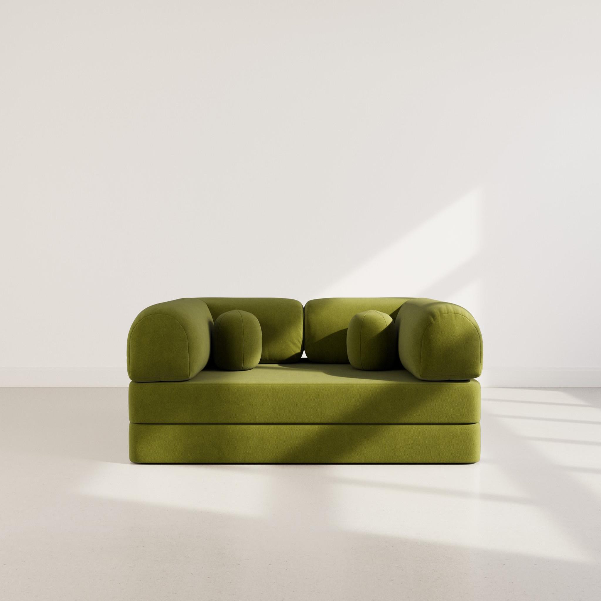 Voir la diapositive 5 : BEST MOBILIER Nebula - canapé 3 places convertible en velours texturé