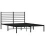 Voir la diapositive 3 : VIDAXL Cadre de lit metal sans matelas avec tete de lit noir 120x190cm