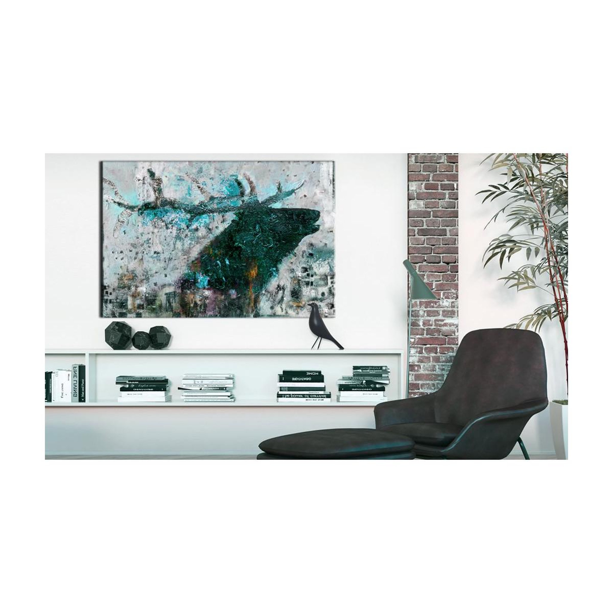 Voir la diapositive 2 : Paris Prix Tableau imprimé  sapphire deer  40x60cm