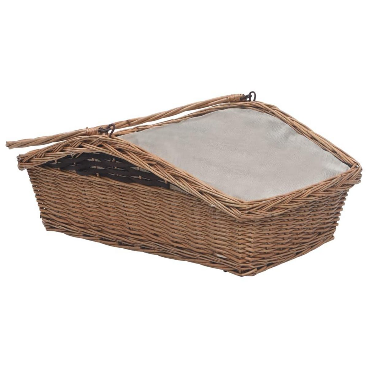 VIDAXL Panier a bois de chauffage avec poignee 61,5x46,5x58 cm Marron