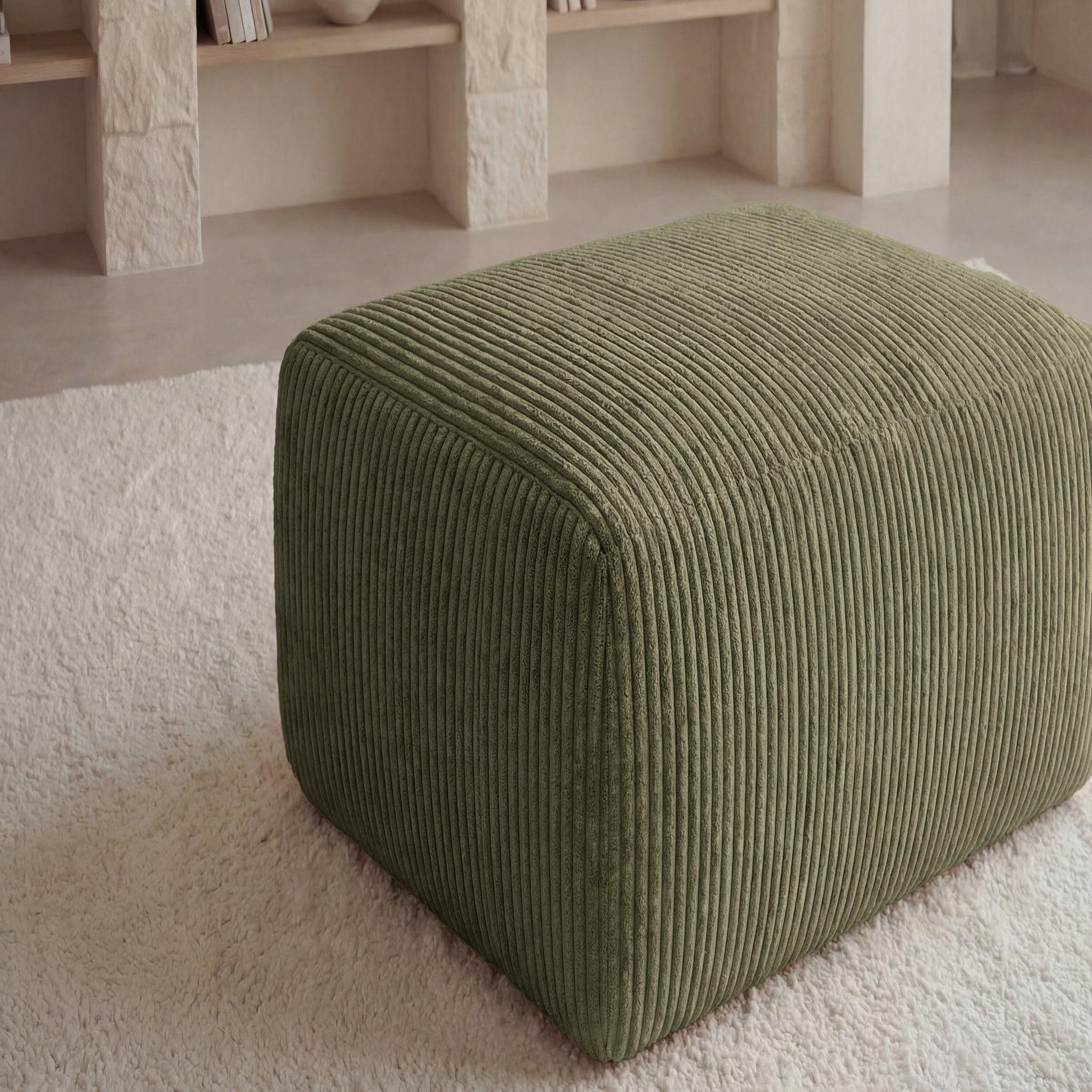 Voir la diapositive 5 : CASANOVA PARIS Olympe - pouf en petit velours côtelé 100x68x42