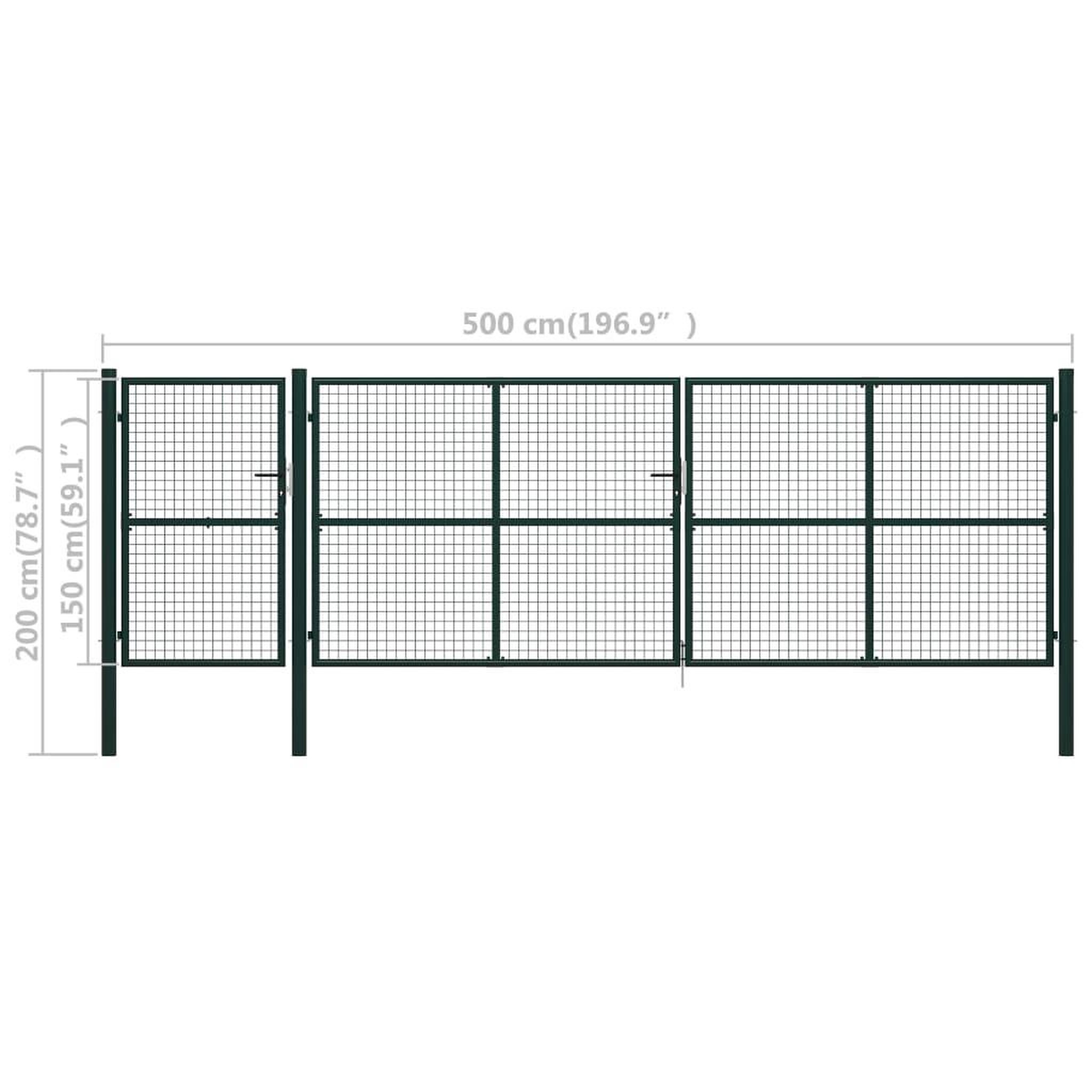 Voir la diapositive 5 : VIDAXL Portail de jardin Acier 500 x 150 cm Vert