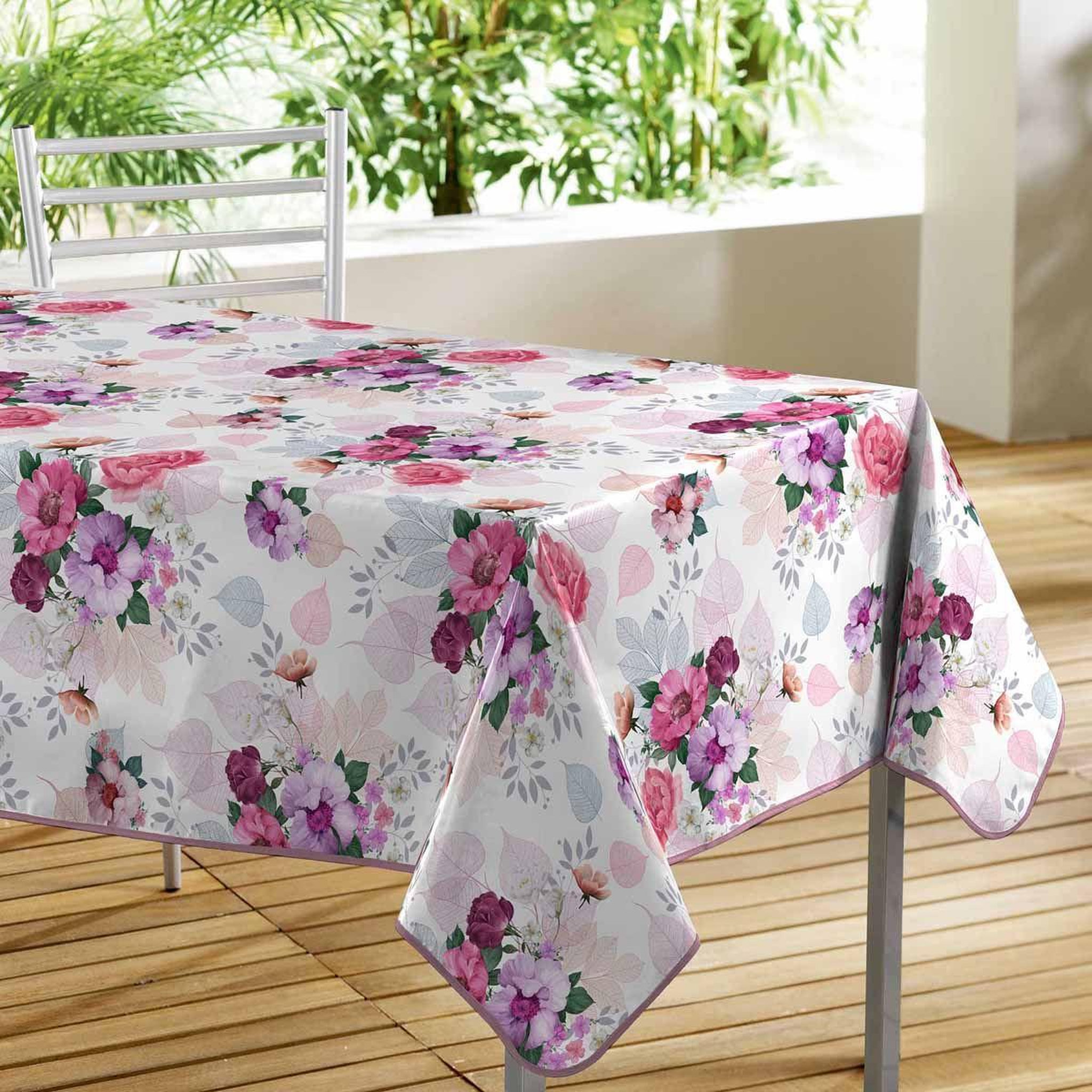 Douceur d'Intérieur Nappe toile cirée  rossana  140x240cm rose