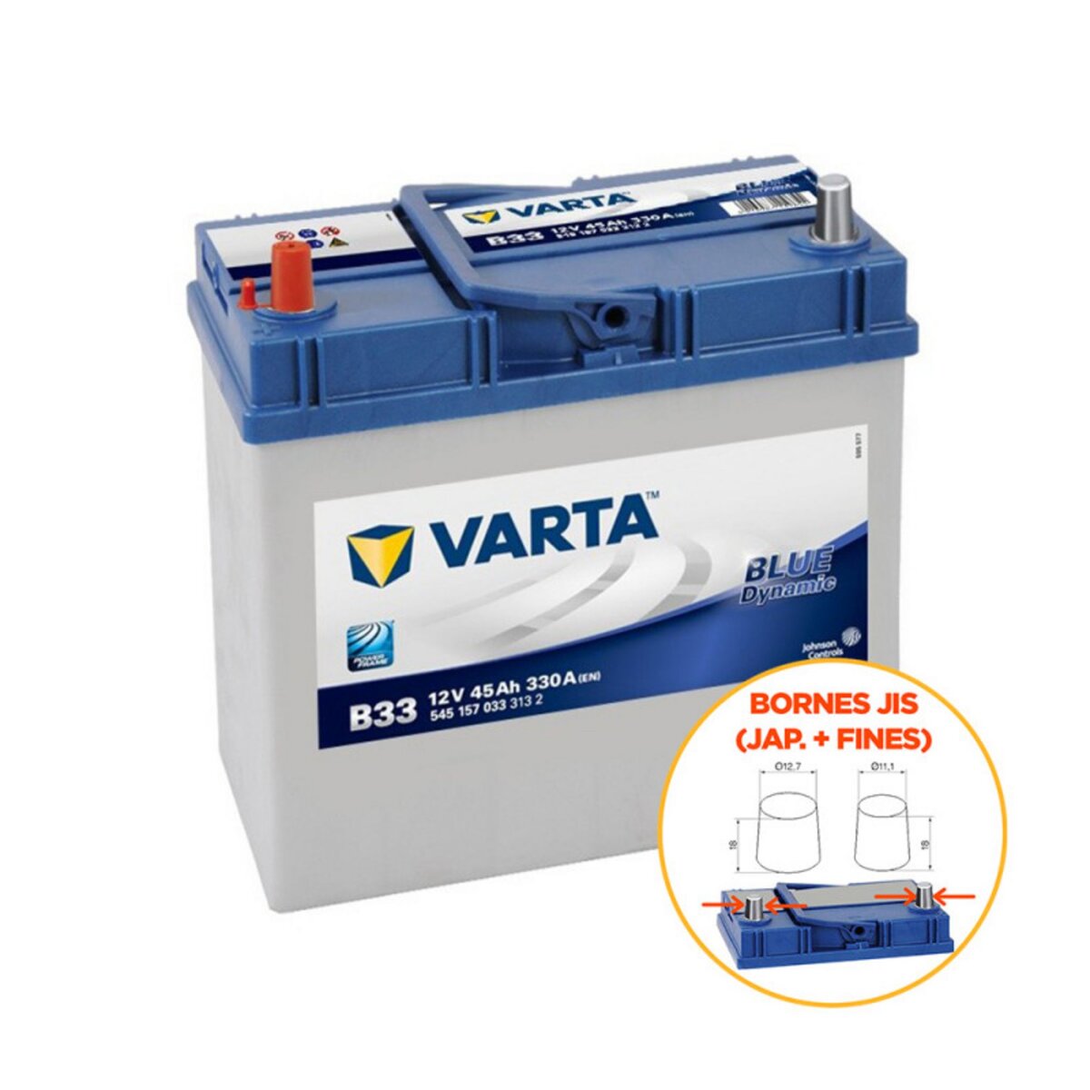 Varta Batterie Varta Blue Dynamic B33 12v 45ah 330A 545 157 033 pas cher 