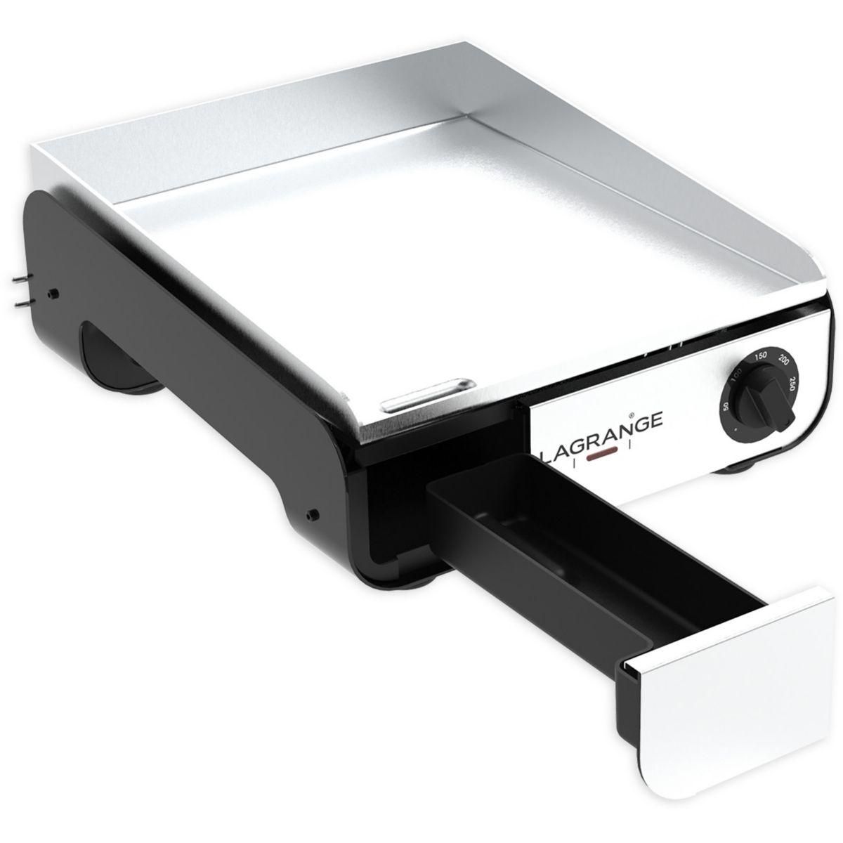 LAGRANGE Plancha électrique Pro 35S noir à poser, 40x35 cm + kit d'accessoires