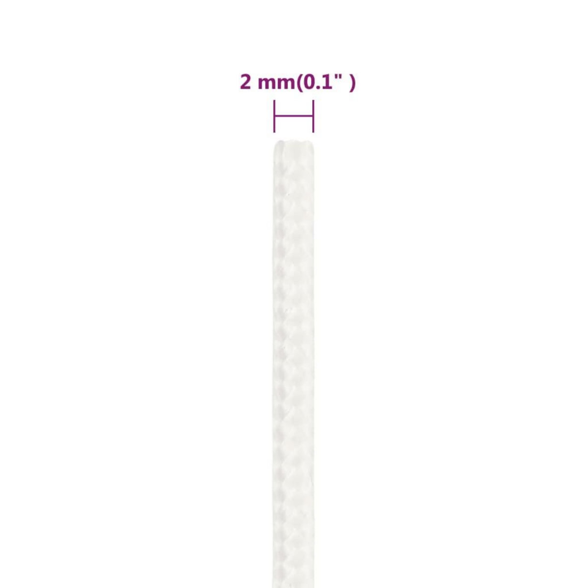 VIDAXL Corde de bateau Blanc complet 2 mm 50 m Polypropylene
