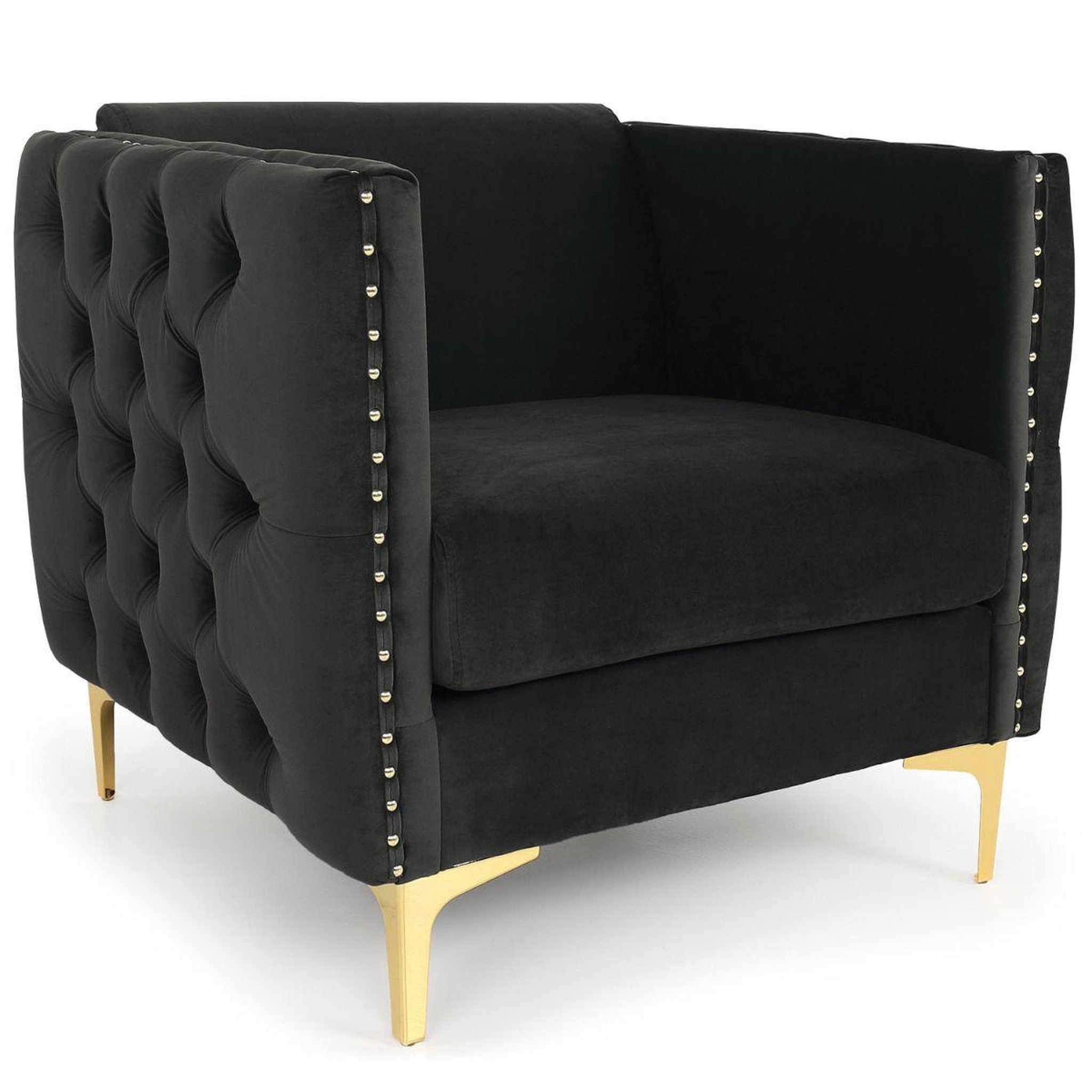 Paris Prix Fauteuil design en velours  suez  83cm noir