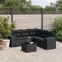 Voir la diapositive 1 : VIDAXL Salon de jardin 6 pcs avec coussins noir resine tressee