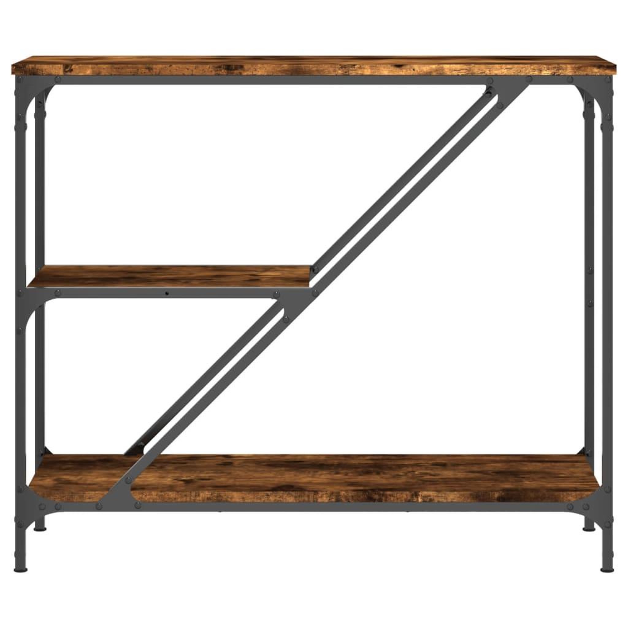 Voir la diapositive 4 : VIDAXL Table console chene fume 88,5x30x75 cm bois d'ingenierie