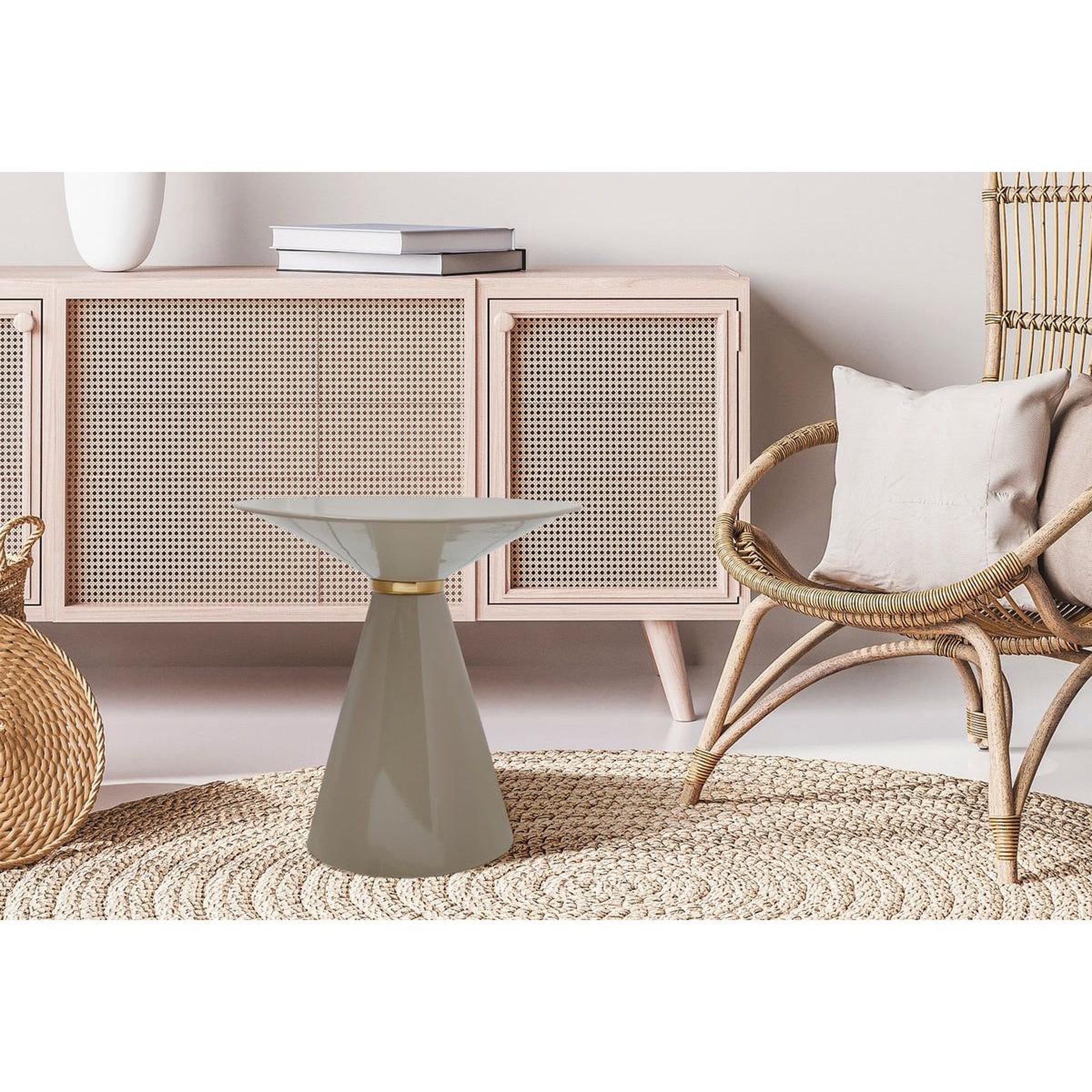 Voir la diapositive 6 : Paris Prix Table d'Appoint Design  Pina  46cm Taupe